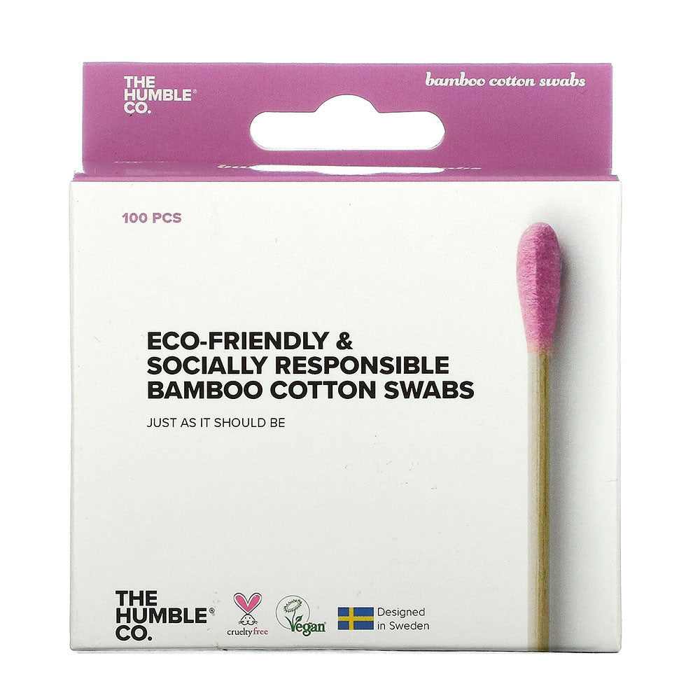The Humble Co Bamboo Cotton Swabs, Purple, 100 Ea